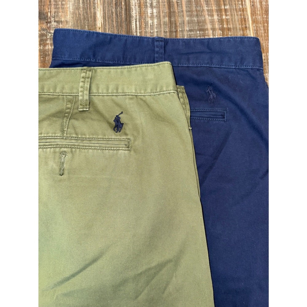 Polo Ralph Lauren Classic Fit Chino Shorts Bundle Navy Olive Green Mens 46 2pk